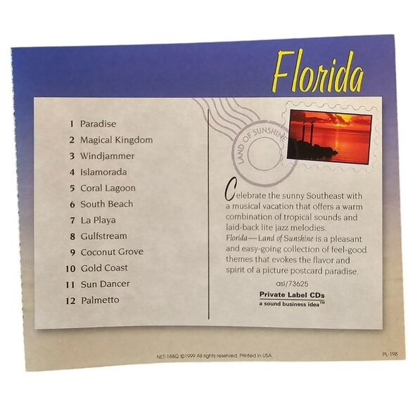 Florida Music CD 2002 Private Label Souvenir Soundtrack 37605cd - Picture 2 of 2